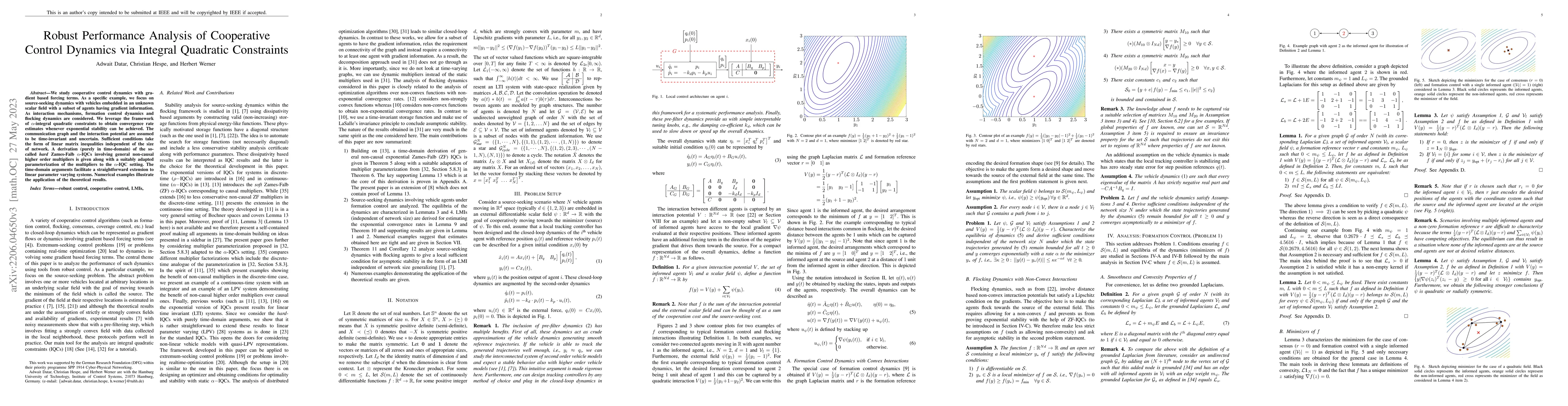 Thumbnail for Robust Performance Analysis of Cooperative Control Dynamics via Integral
  Quadratic Constraints