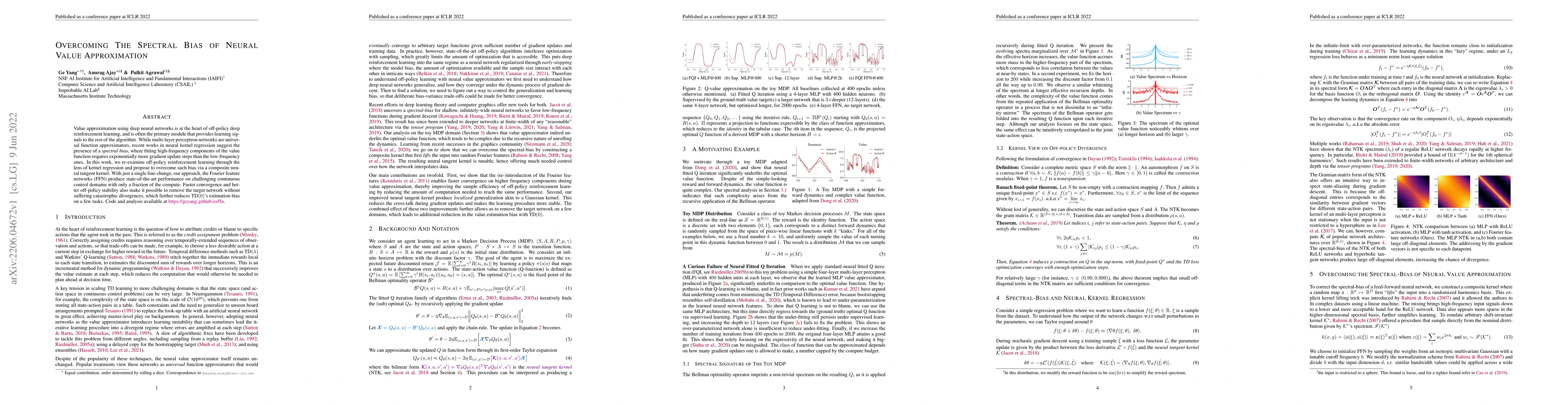 Thumbnail for Overcoming the Spectral Bias of Neural Value Approximation