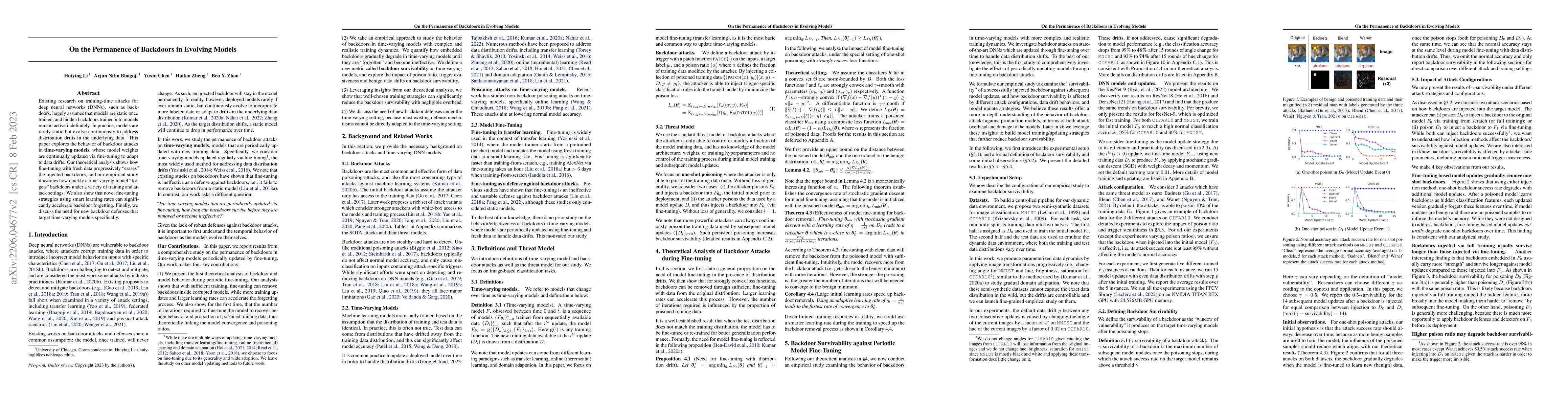 Thumbnail for On the Permanence of Backdoors in Evolving Models