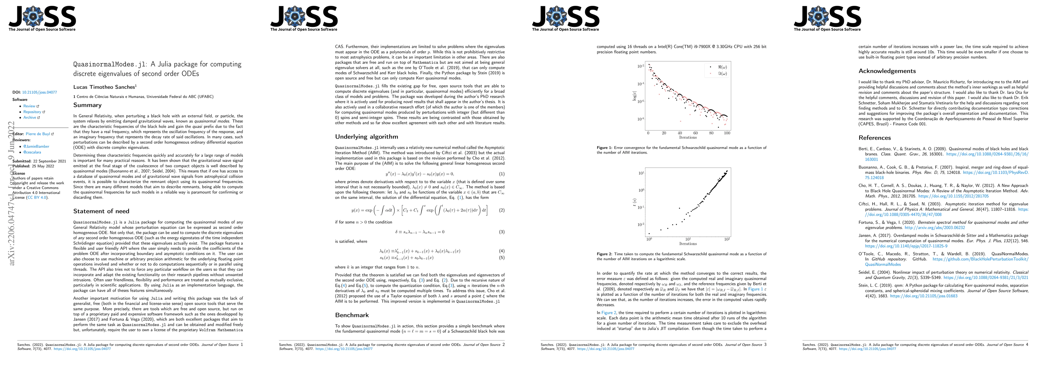 Thumbnail for QuasinormalModes.jl: A Julia package for computing discrete eigenvalues
  of second order ODEs