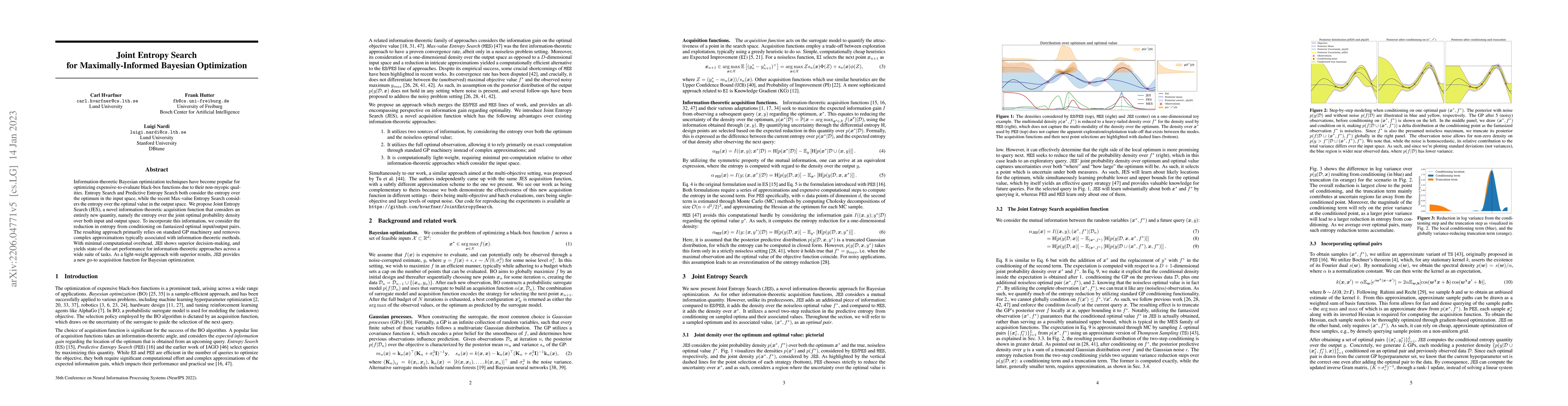 Thumbnail for Joint Entropy Search for Maximally-Informed Bayesian Optimization