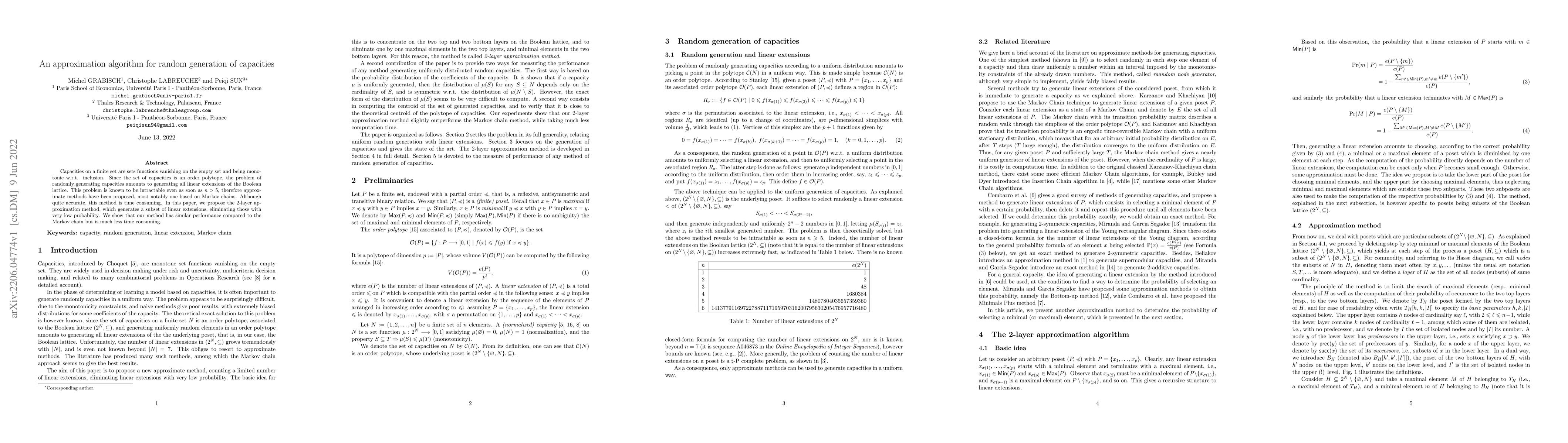 Thumbnail for An approximation algorithm for random generation of capacities