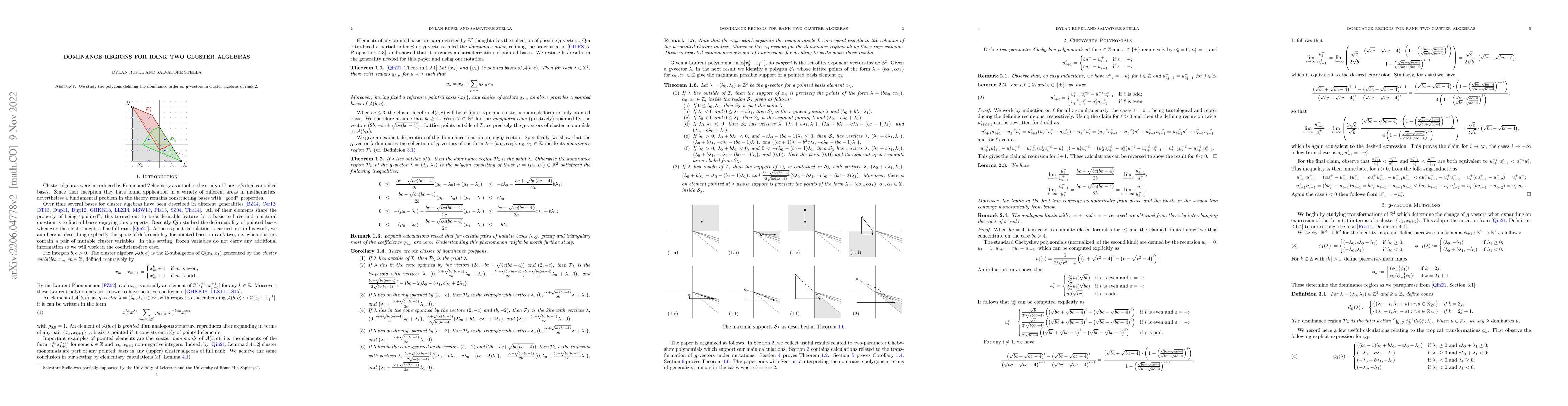 Thumbnail for Dominance Regions for Rank Two Cluster Algebras