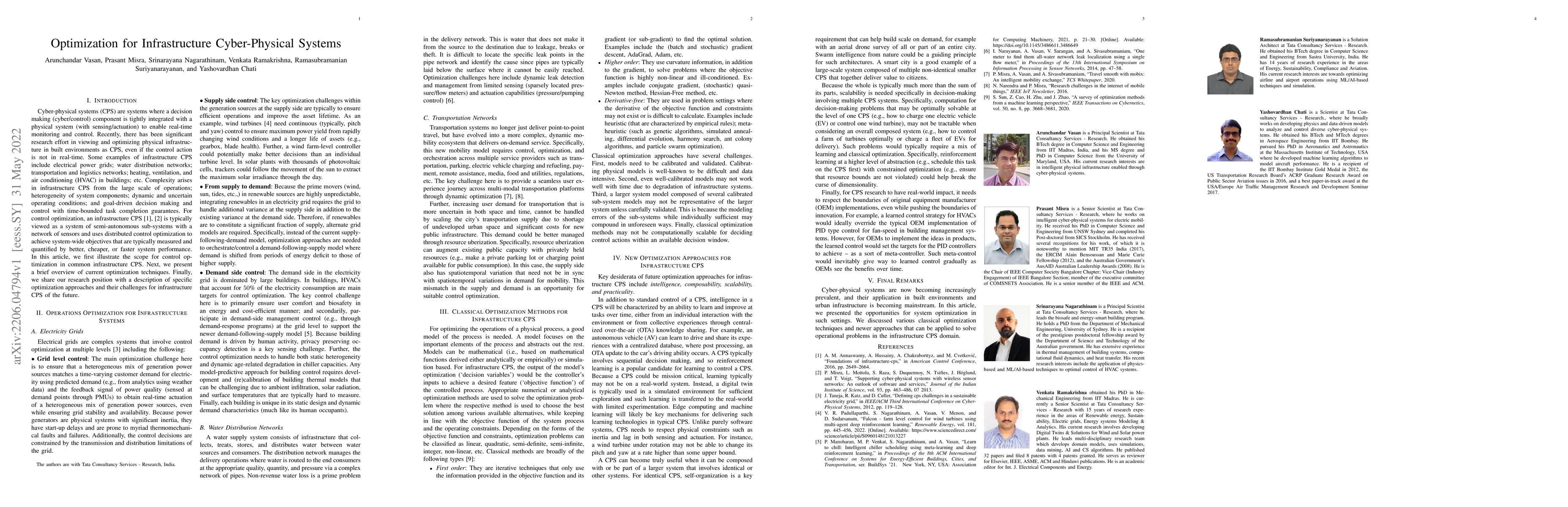 Thumbnail for Optimization for Infrastructure Cyber-Physical Systems