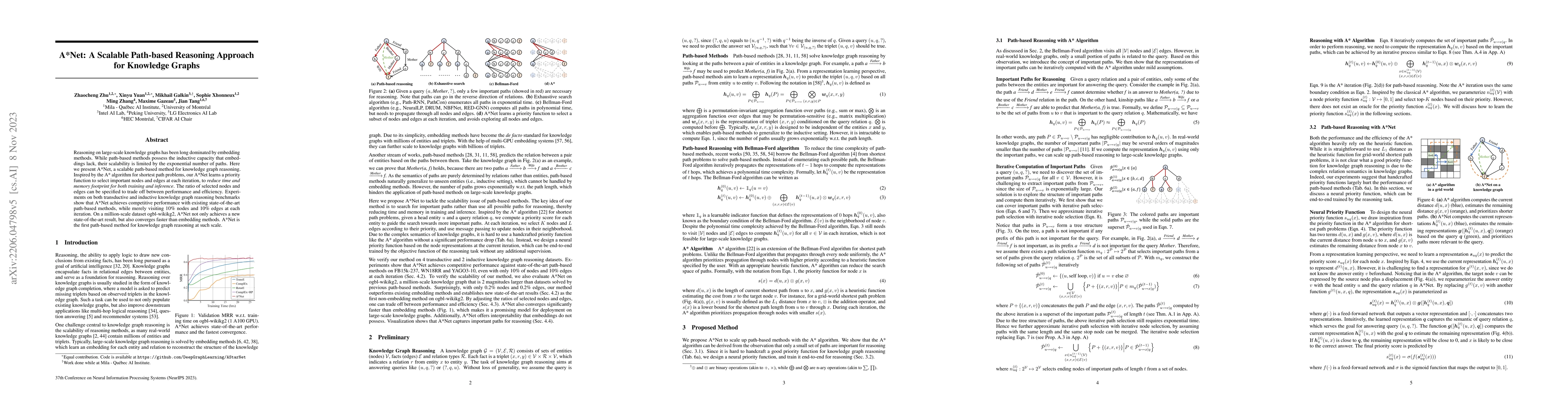Thumbnail for A*Net: A Scalable Path-based Reasoning Approach for Knowledge Graphs