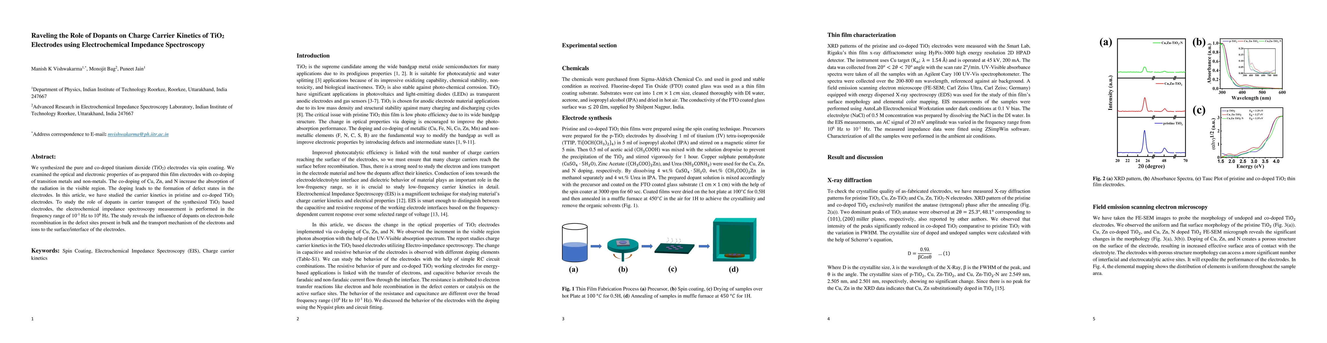 Thumbnail for Raveling the Role of Dopants on Charge Carrier Kinetics of TiO$_2$
  Electrodes using Electrochemical Impedance Spectroscopy