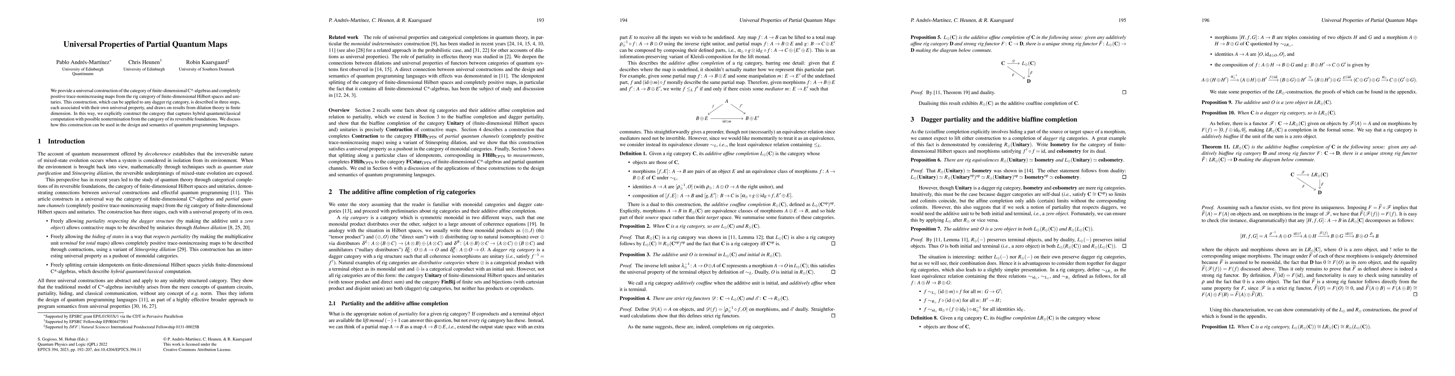 Thumbnail for Universal Properties of Partial Quantum Maps