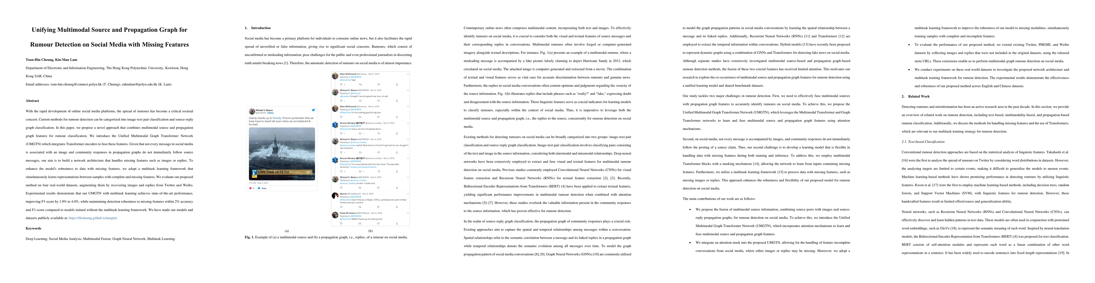 Thumbnail for Unifying Multimodal Source and Propagation Graph for Rumour Detection on
  Social Media with Missing Features