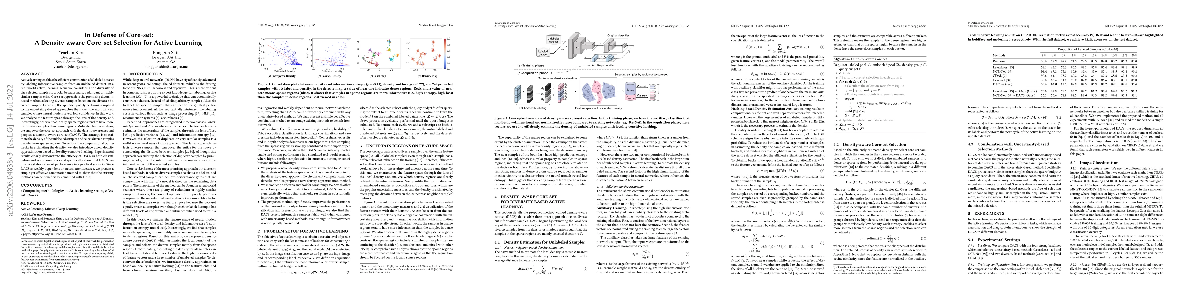 Thumbnail for In Defense of Core-set: A Density-aware Core-set Selection for Active
  Learning