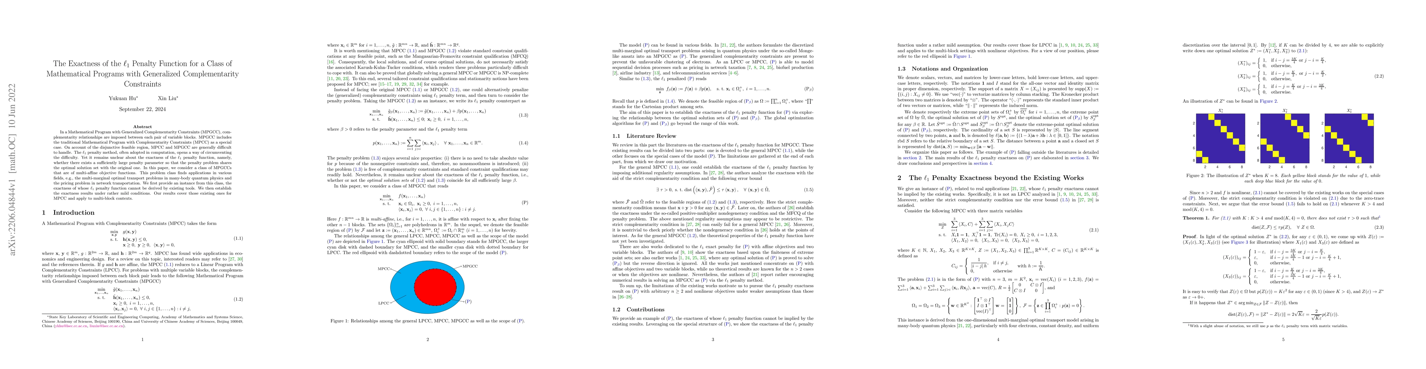 Thumbnail for The Exactness of the $\ell_1$ Penalty Function for a Class of
  Mathematical Programs with Generalized Complementarity Constraints