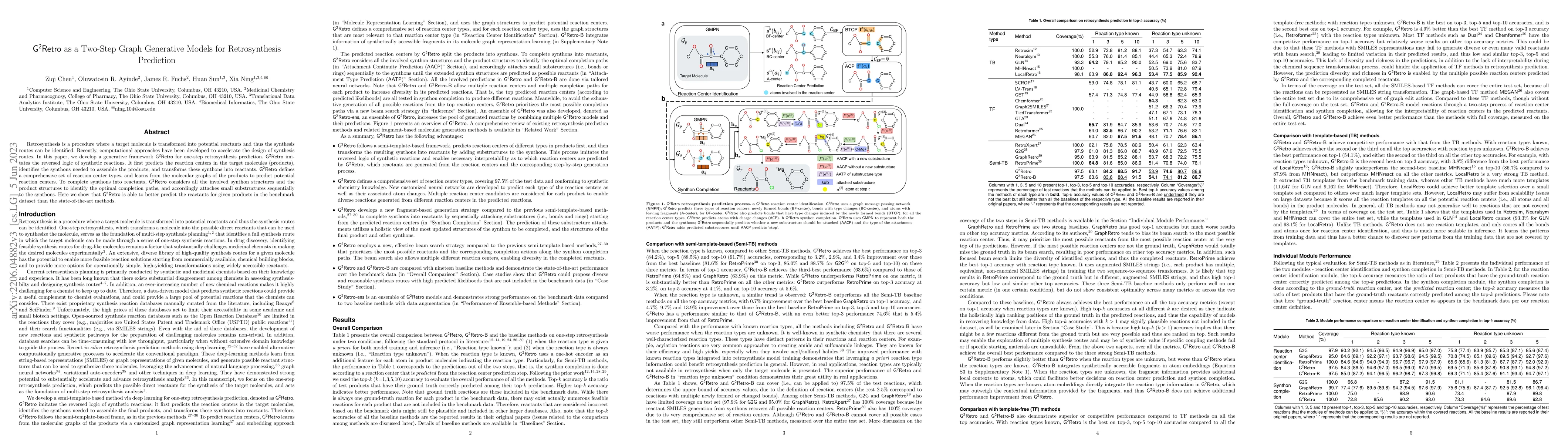 Thumbnail for $\mathsf{G^2Retro}$ as a Two-Step Graph Generative Models for
  Retrosynthesis Prediction