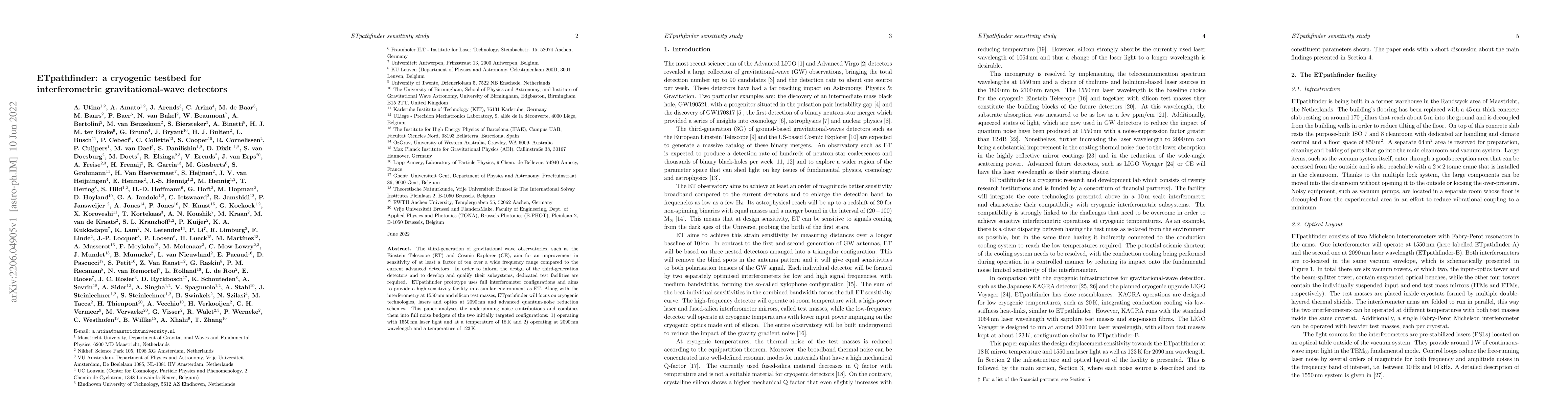 Thumbnail for ETpathfinder: a cryogenic testbed for interferometric gravitational-wave
  detectors