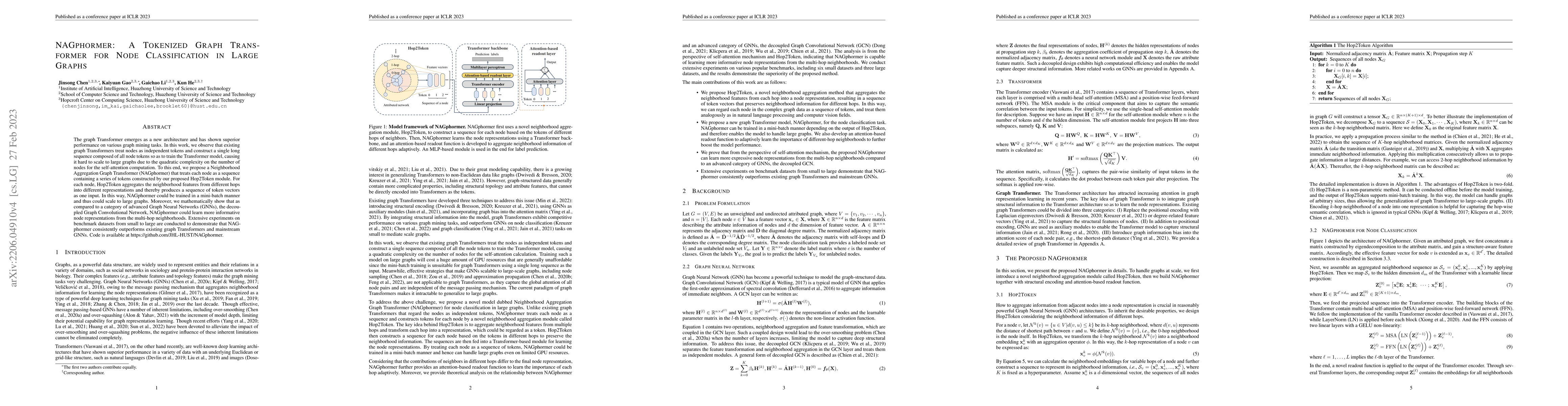 Thumbnail for NAGphormer: A Tokenized Graph Transformer for Node Classification in
  Large Graphs