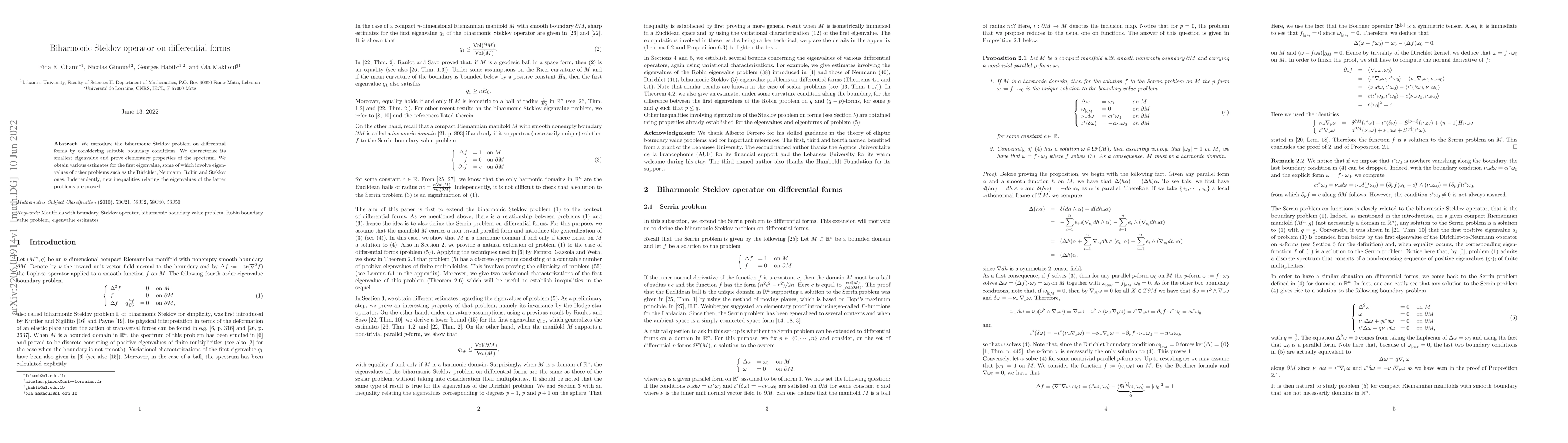 Thumbnail for Biharmonic Steklov operator on differential forms