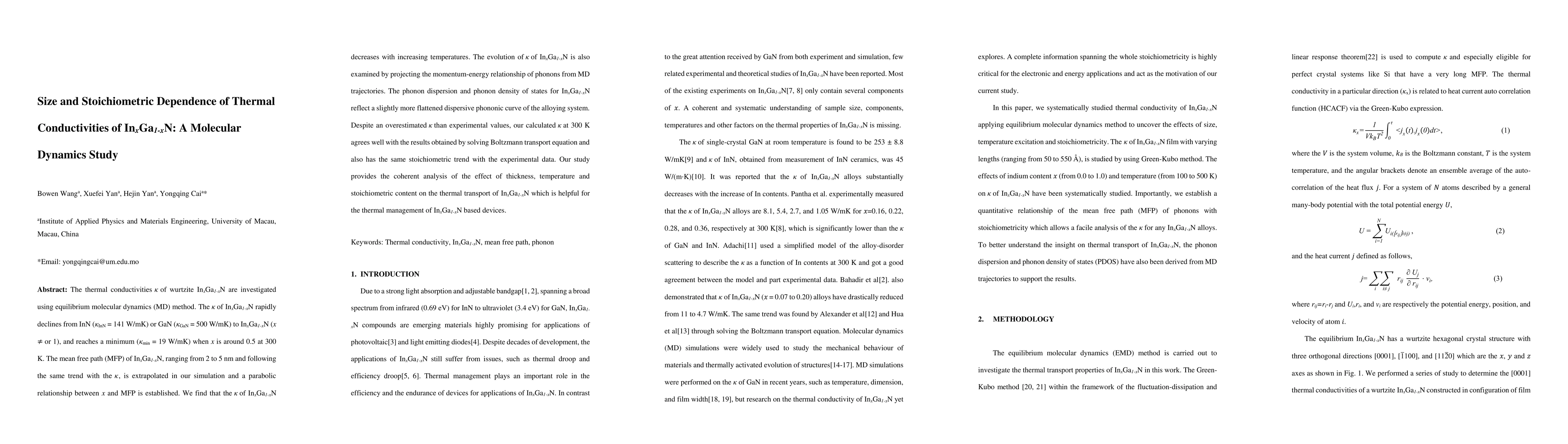 Thumbnail for Size and Stoichiometric Dependence of Thermal Conductivities of
  InxGa1-xN: A Molecular Dynamics Study