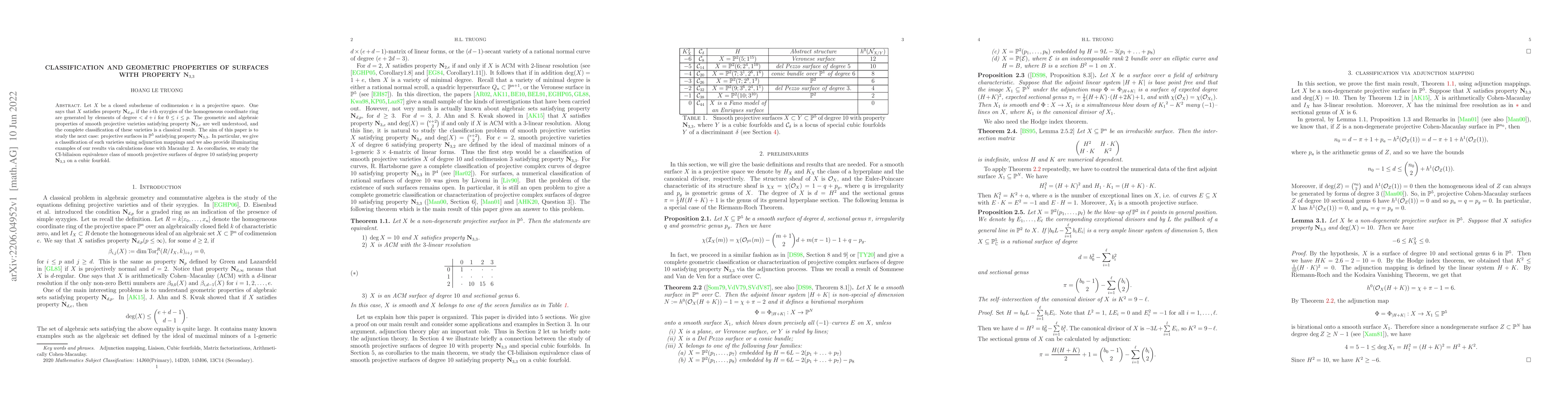 Thumbnail for Classification and geometric properties of surfaces with property ${\bf
  N}_{3,3}$