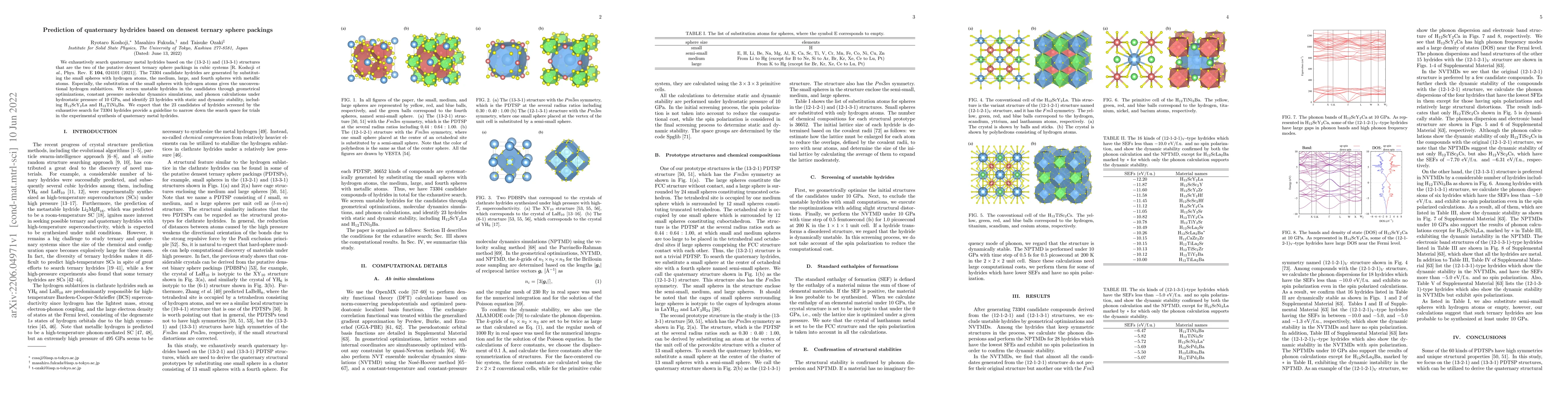 Thumbnail for Prediction of quaternary hydrides based on densest ternary sphere
  packings