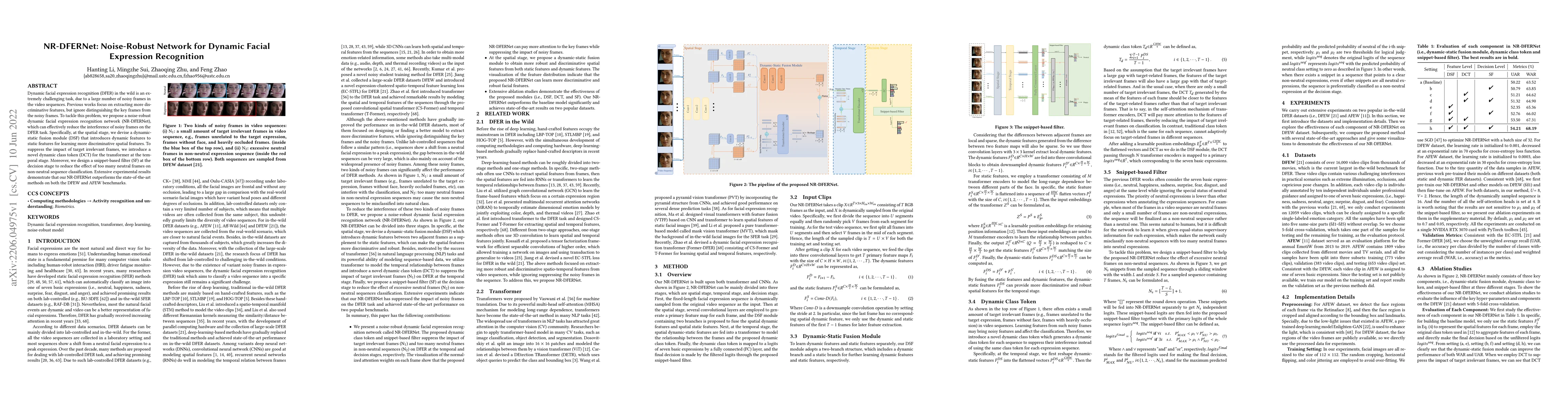 Thumbnail for NR-DFERNet: Noise-Robust Network for Dynamic Facial Expression
  Recognition