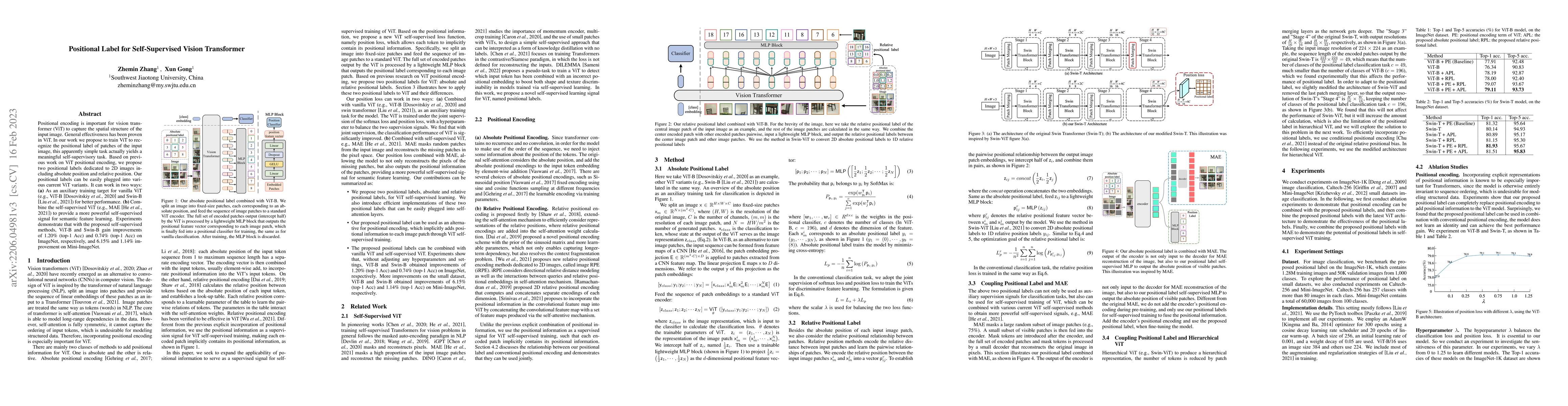 Thumbnail for Positional Label for Self-Supervised Vision Transformer