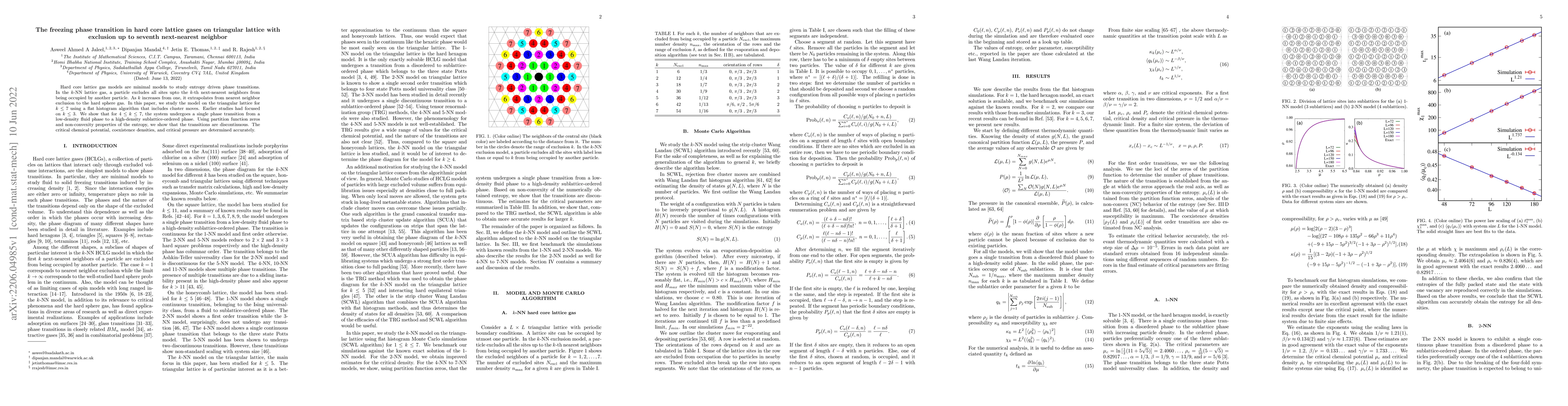 Thumbnail for The freezing phase transition in hard core lattice gases on triangular
  lattice with exclusion up to seventh next-nearest neighbor