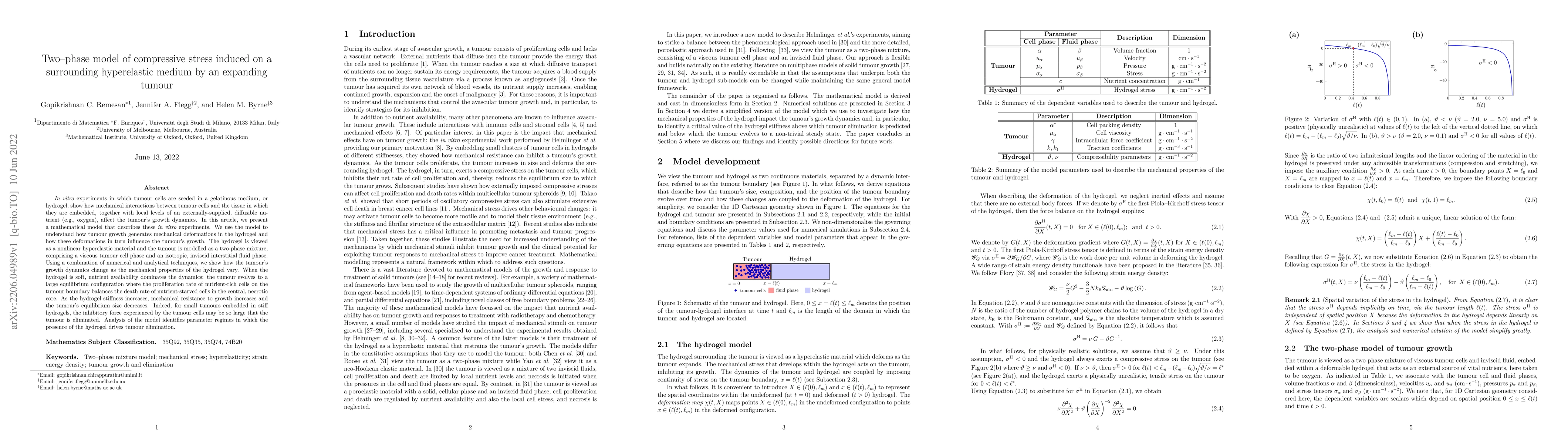 Thumbnail for Two-phase model of compressive stress induced on a surrounding
  hyperelastic medium by an expanding tumour