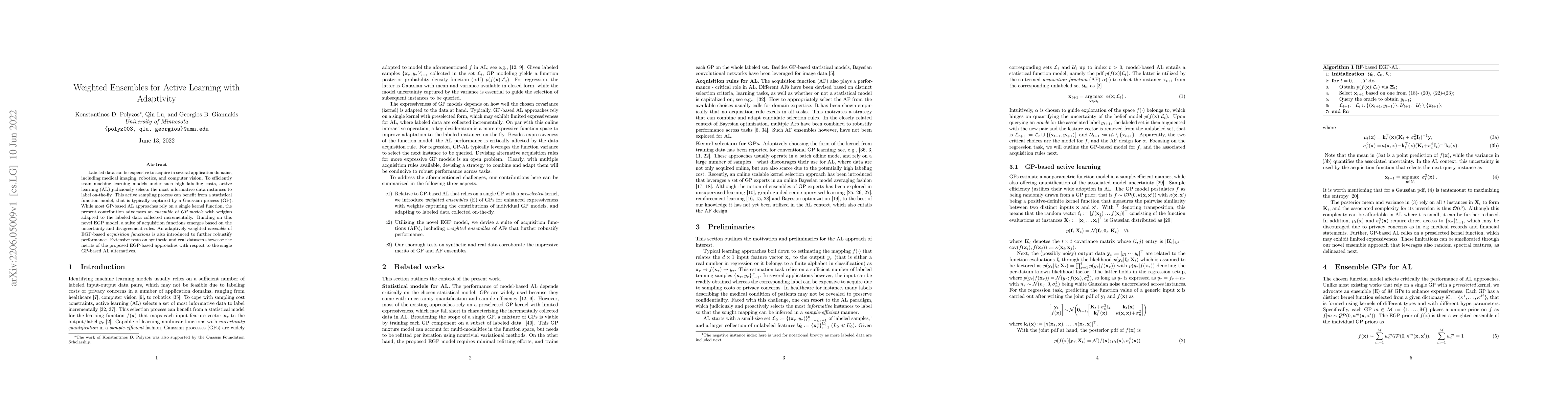 Thumbnail for Weighted Ensembles for Active Learning with Adaptivity