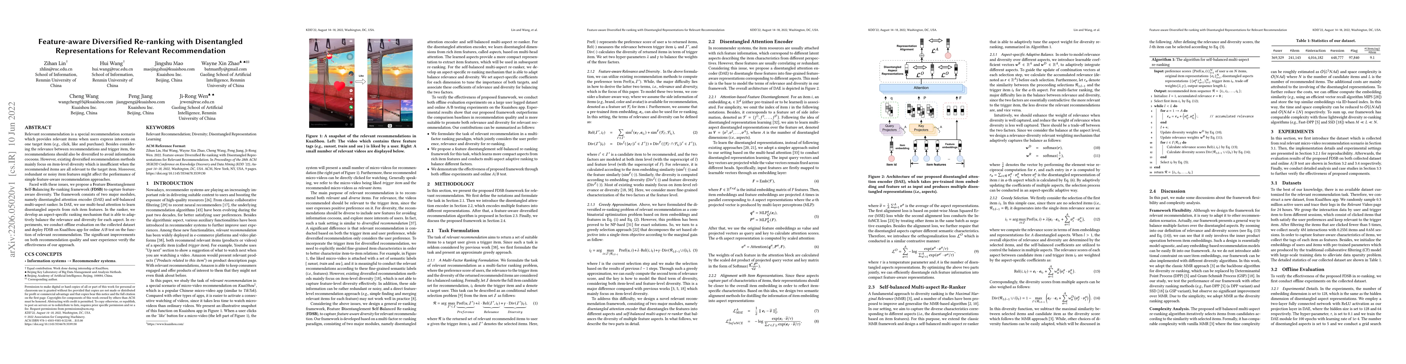 Thumbnail for Feature-aware Diversified Re-ranking with Disentangled Representations
  for Relevant Recommendation