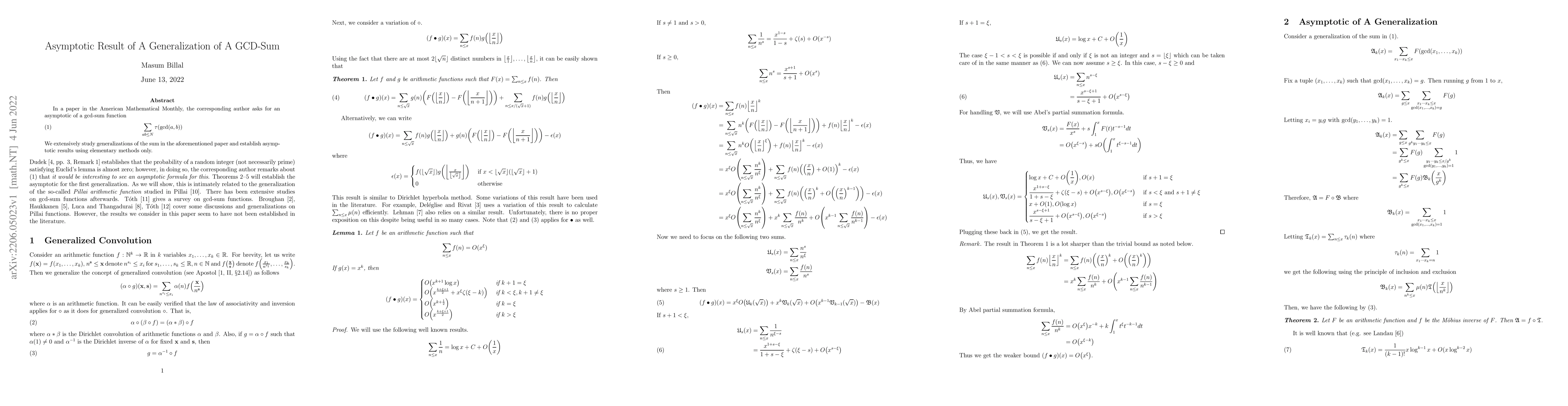 Thumbnail for Asymptotic Result of A Generalization of A GCD-Sum