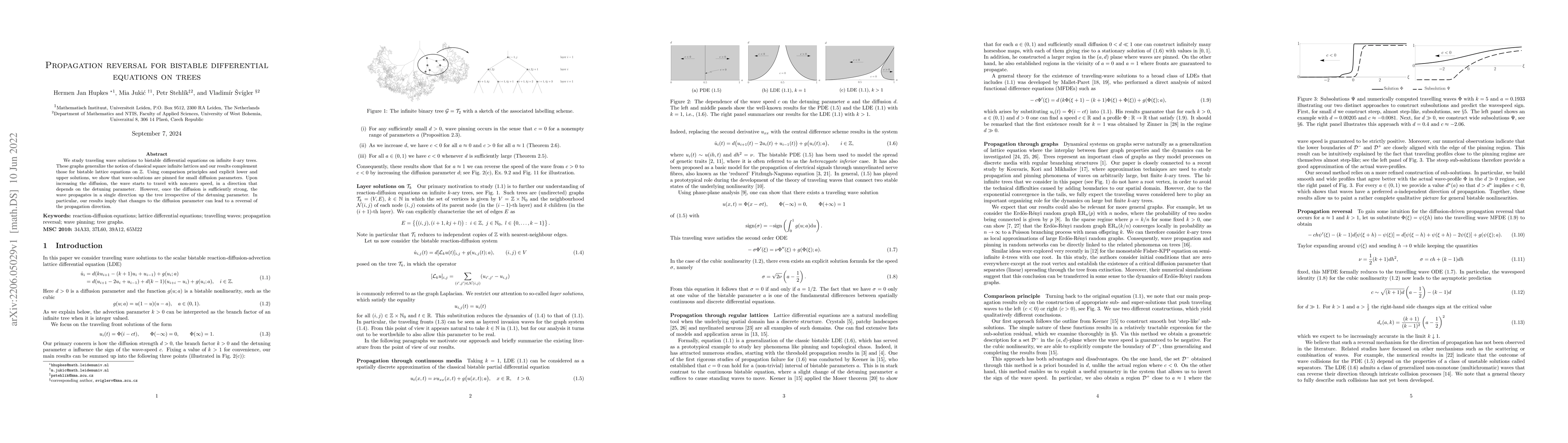 Thumbnail for Propagation reversal for bistable differential equations on trees