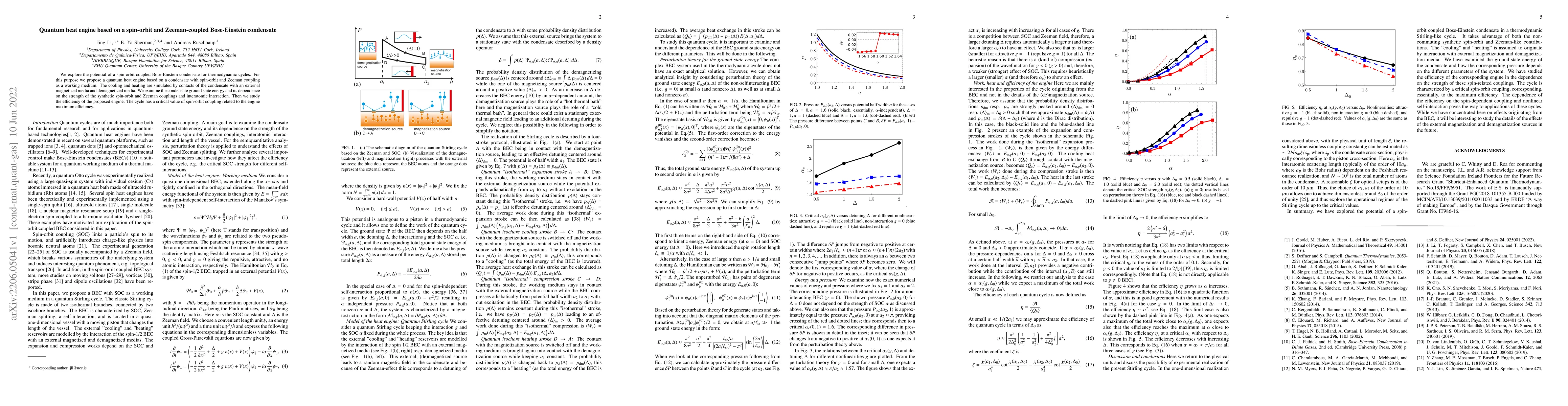 Thumbnail for Quantum heat engine based on a spin-orbit and Zeeman-coupled
  Bose-Einstein condensate