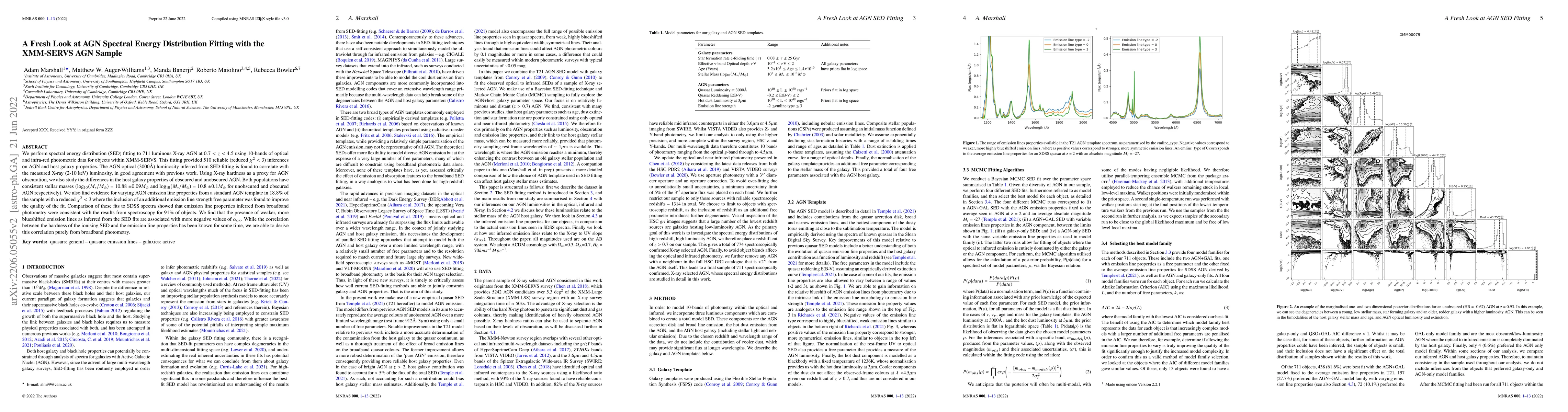 Thumbnail for A Fresh Look at AGN Spectral Energy Distribution Fitting with the
  XMM-SERVS AGN Sample