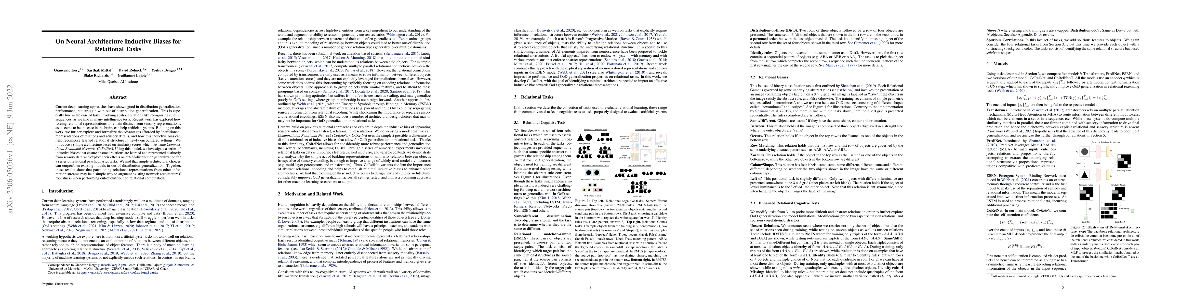Thumbnail for On Neural Architecture Inductive Biases for Relational Tasks