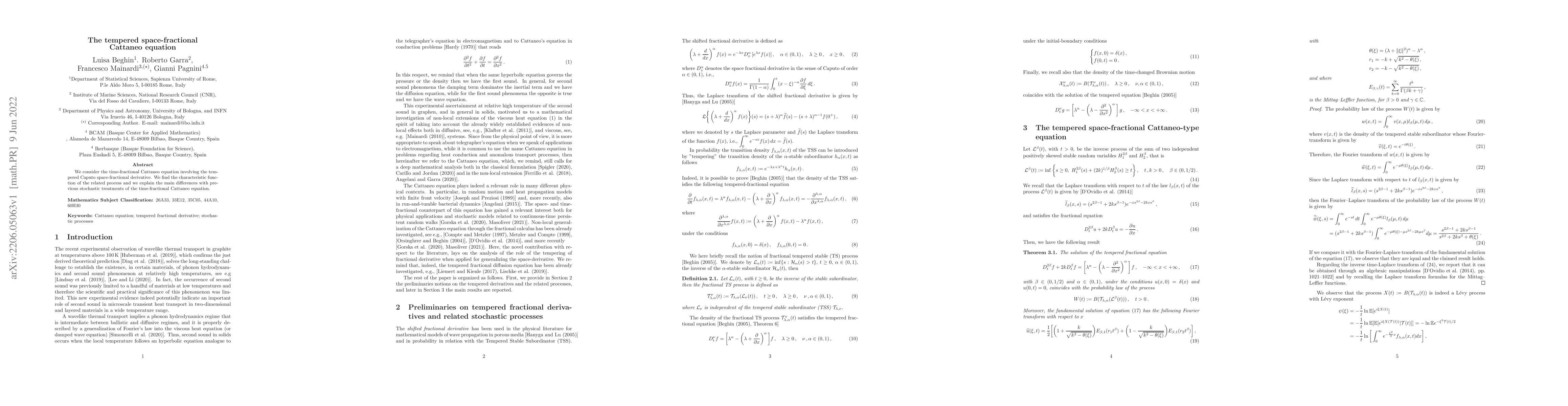 Thumbnail for The tempered space-fractional Cattaneo equation