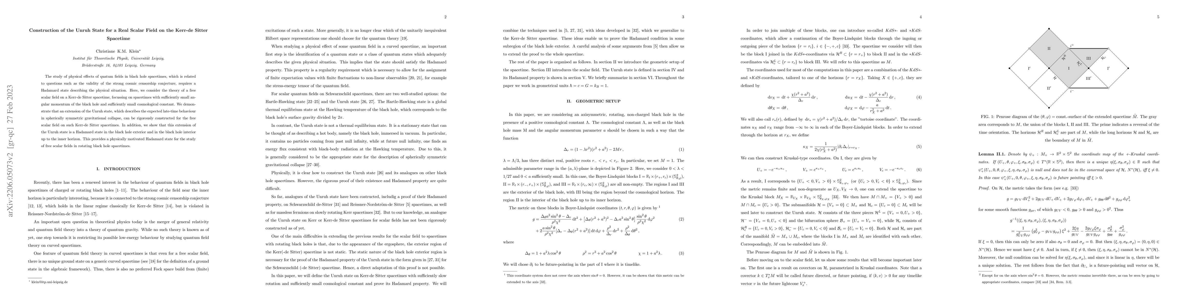 Thumbnail for Construction of the Unruh State for a Real Scalar Field on the Kerr-de
  Sitter Spacetime