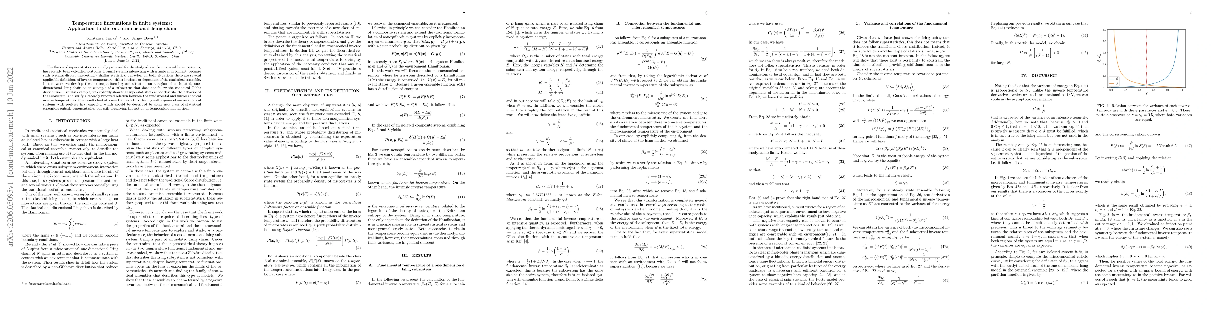 Thumbnail for Temperature fluctuations in finite systems: Application to the
  one-dimensional Ising chain