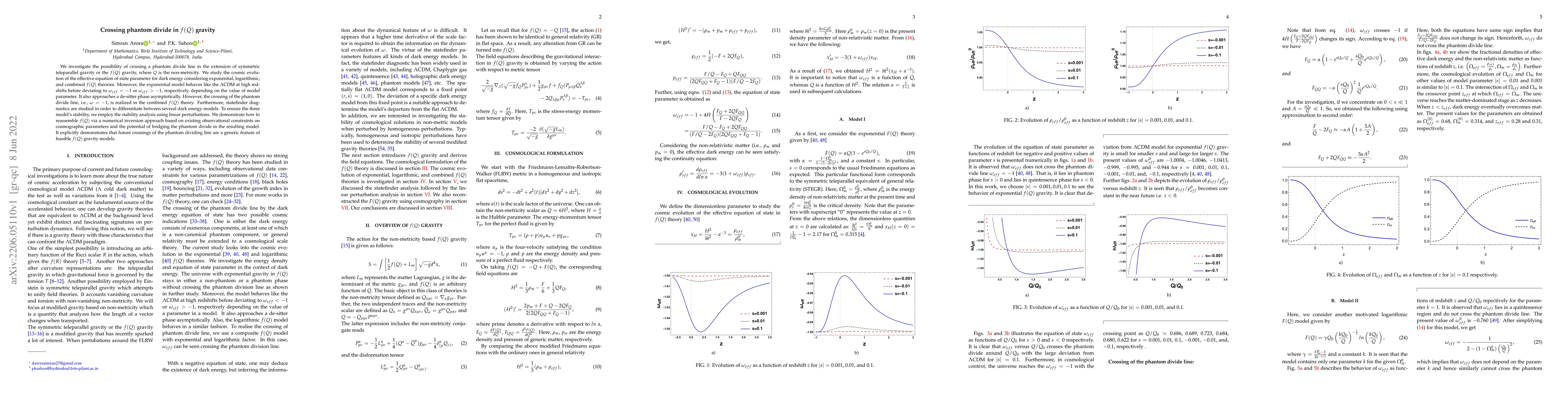 Thumbnail for Crossing phantom divide in $f(Q)$ gravity