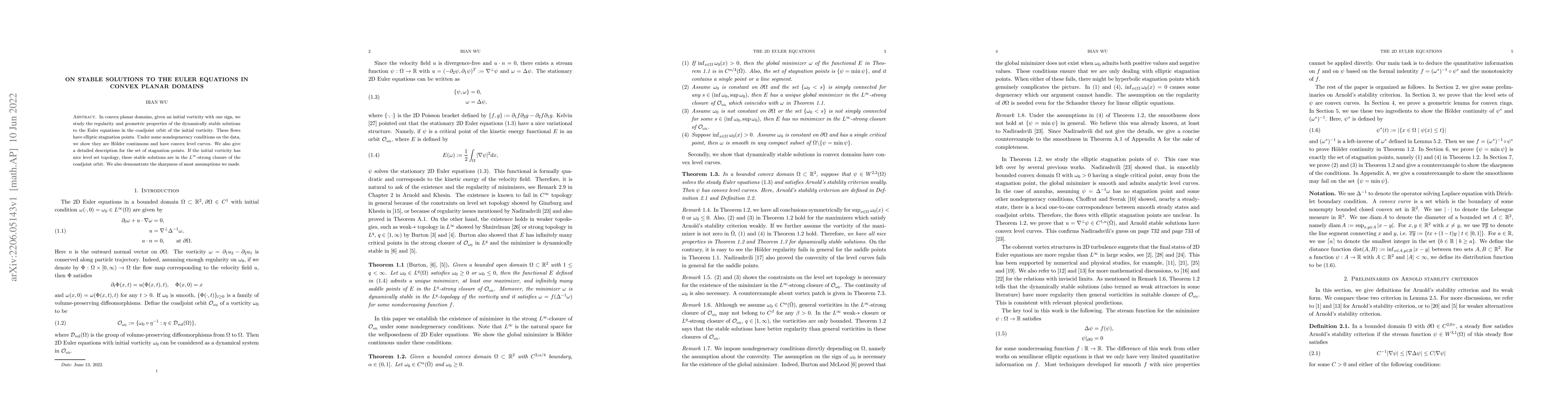 Thumbnail for On stable solutions to the Euler equations in convex planar domains