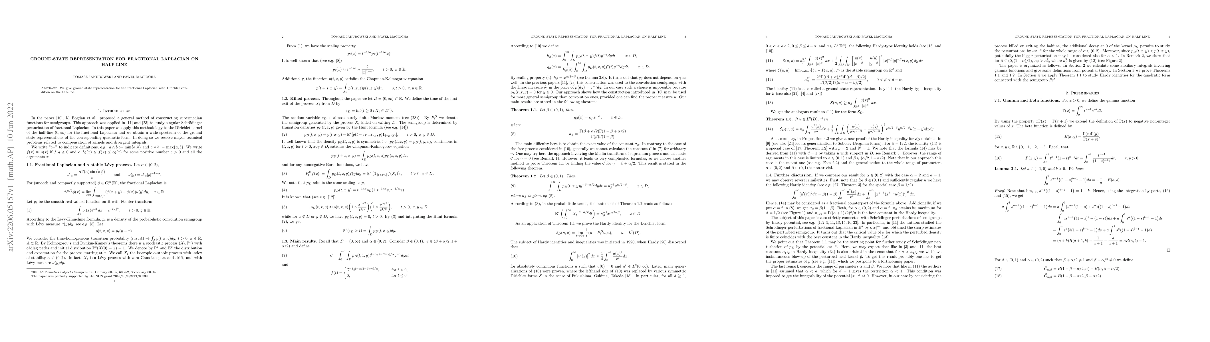 Thumbnail for Ground-state representation for fractional Laplacian on half-line