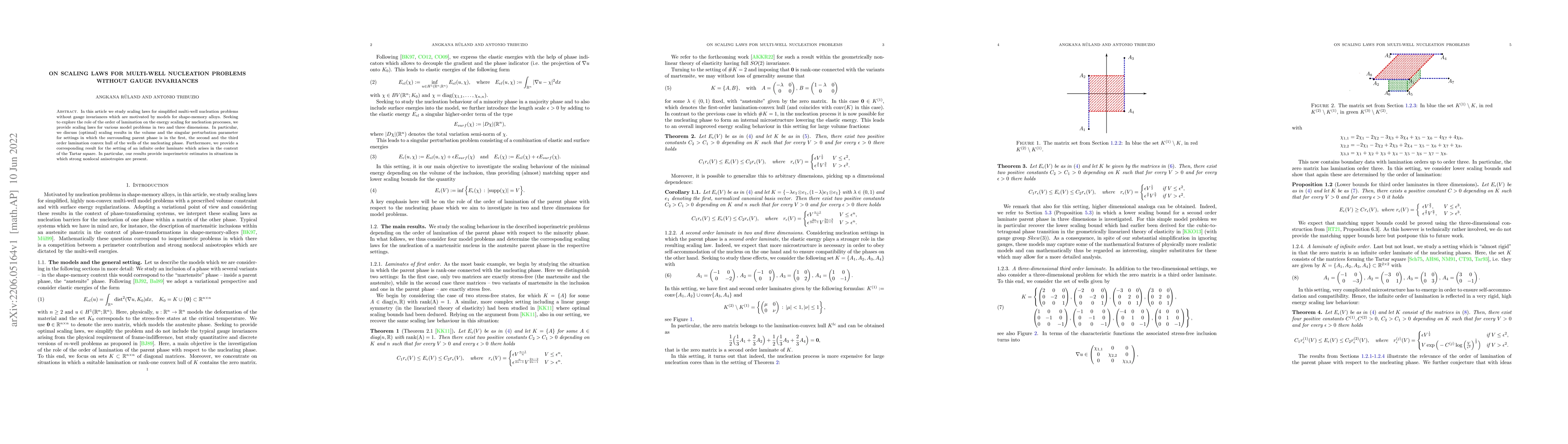 Thumbnail for On Scaling Laws for Multi-Well Nucleation Problems without Gauge
  Invariances