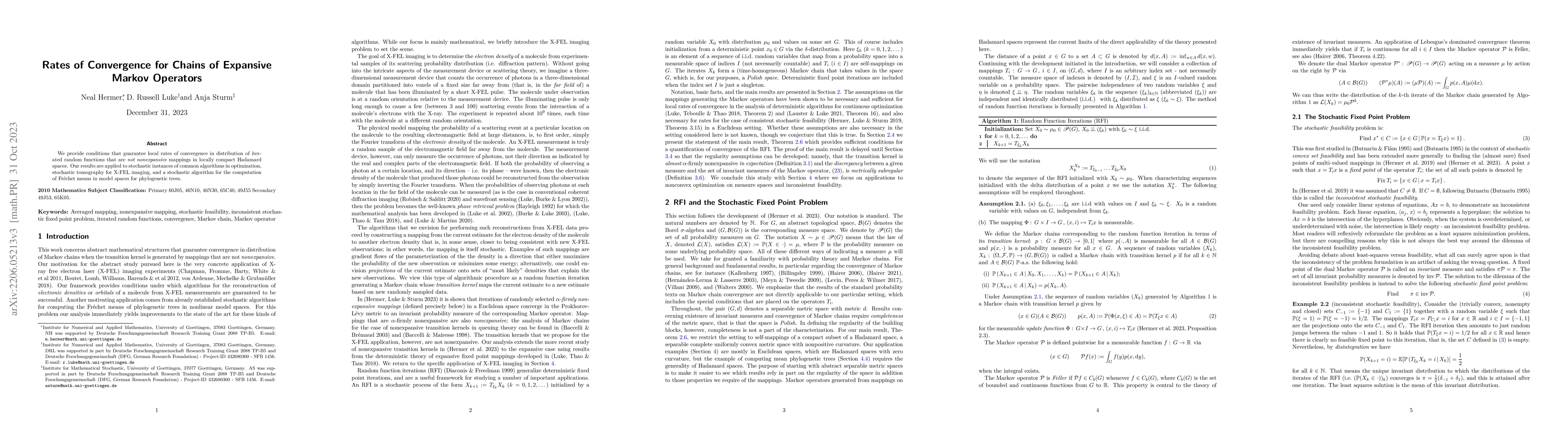 Thumbnail for Rates of Convergence for Chains of Expansive Markov Operators