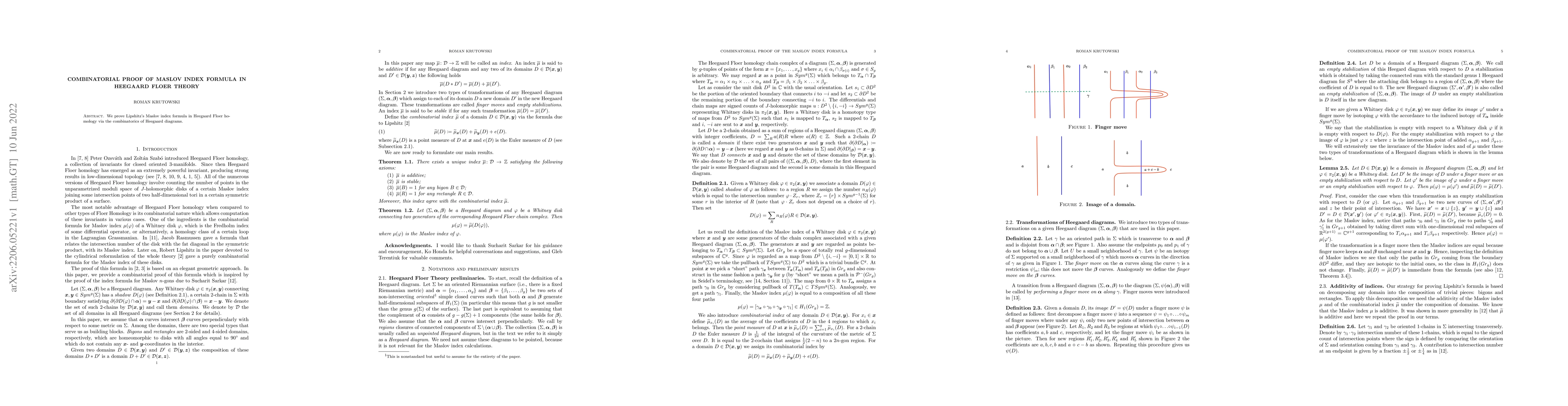 Thumbnail for Combinatorial proof of Maslov index formula in Heegaard Floer Theory