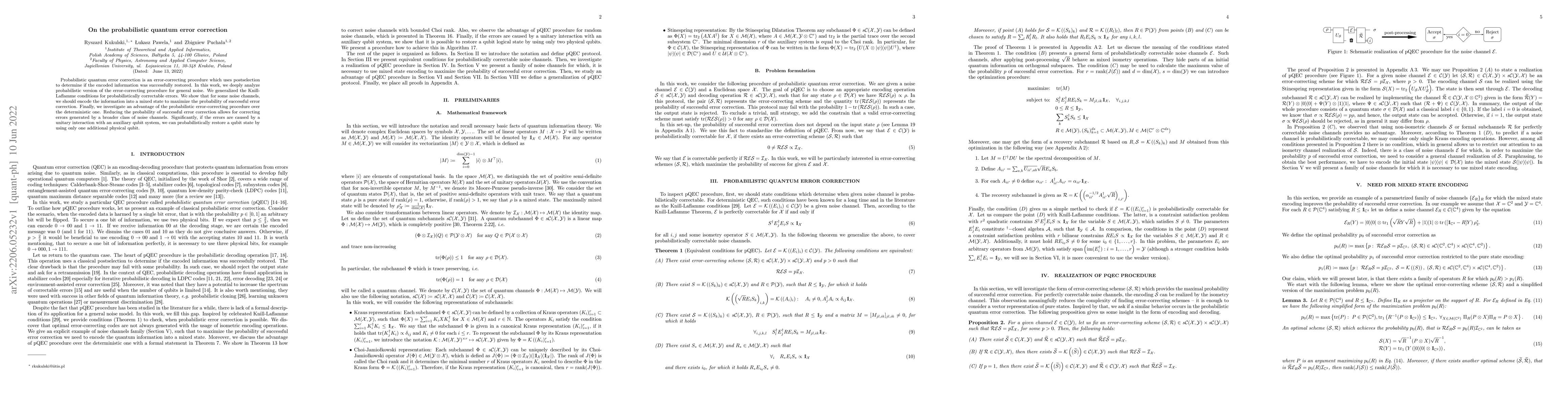 Thumbnail for On the probabilistic quantum error correction