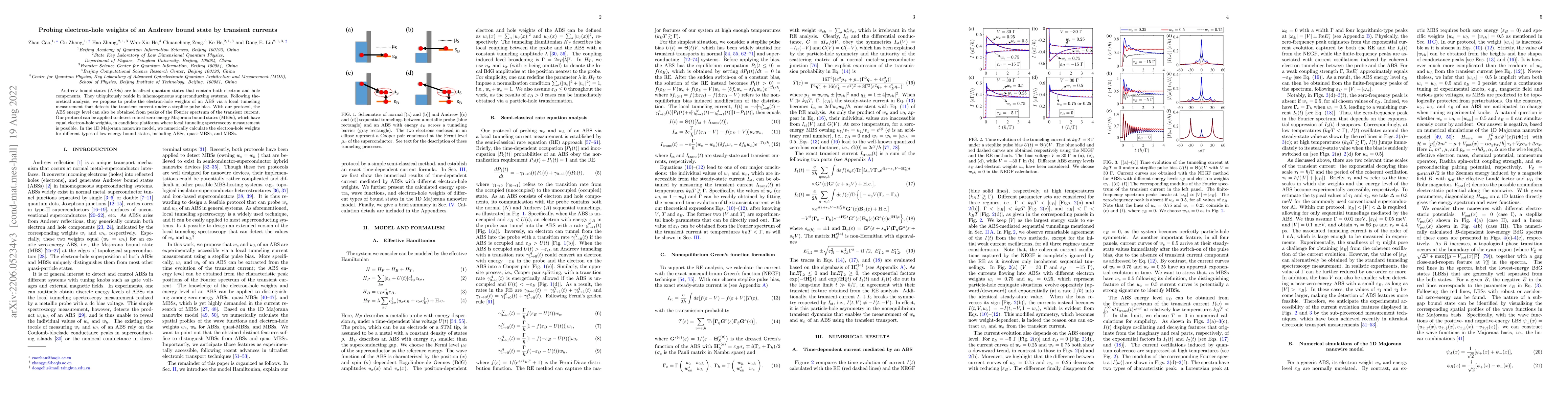 Thumbnail for Probing electron-hole weights of an Andreev bound state by transient
  currents