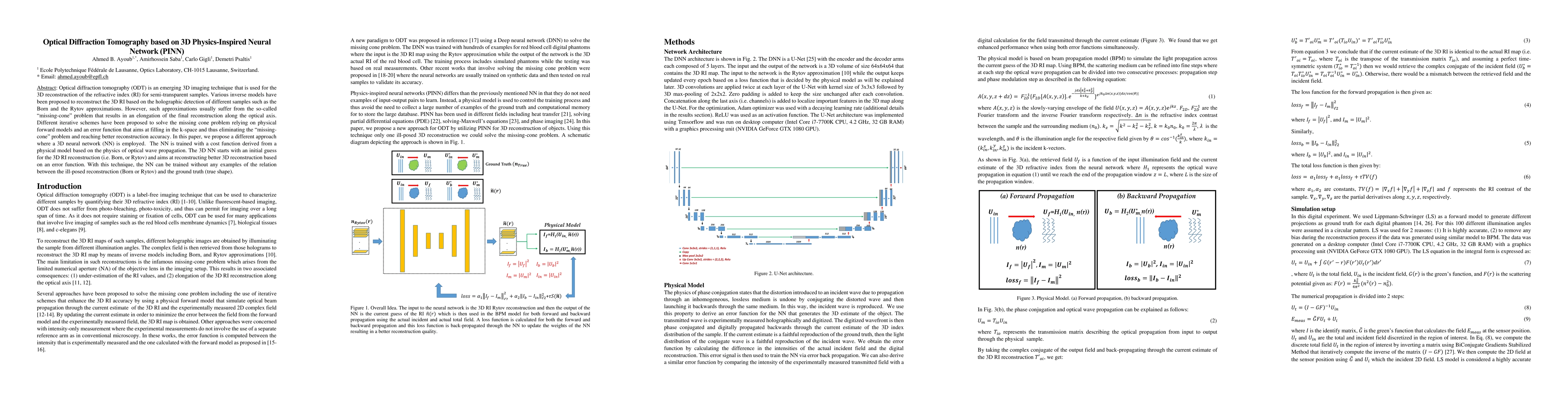 Thumbnail for Optical Diffraction Tomography based on 3D Physics-Inspired Neural
  Network (PINN)