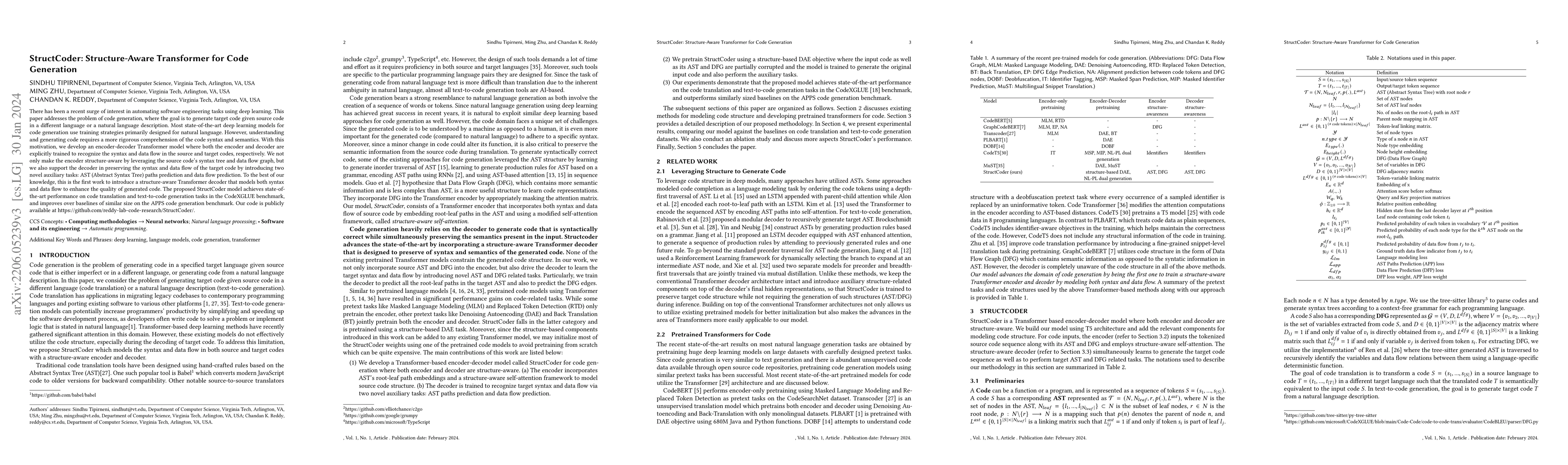 Thumbnail for StructCoder: Structure-Aware Transformer for Code Generation