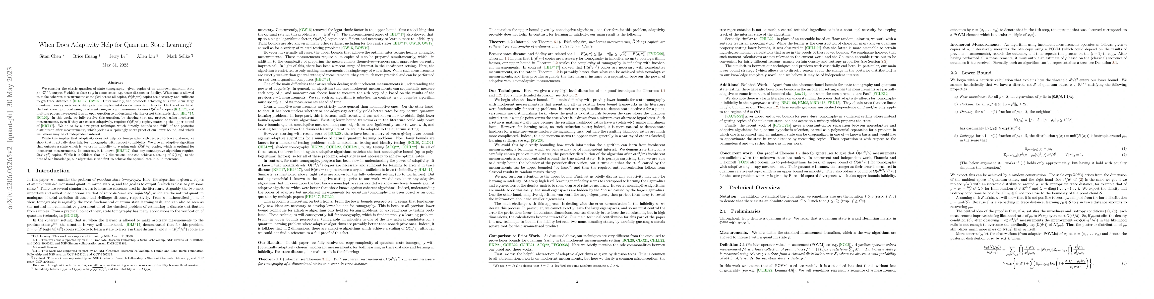 Thumbnail for When Does Adaptivity Help for Quantum State Learning?
