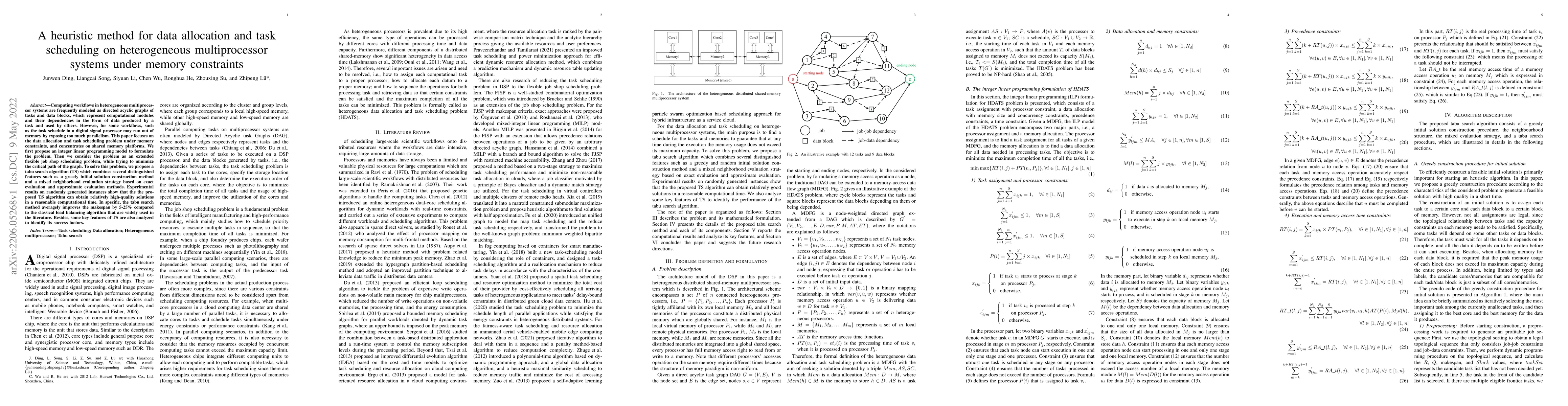 Thumbnail for A heuristic method for data allocation and task scheduling on
  heterogeneous multiprocessor systems under memory constraints
