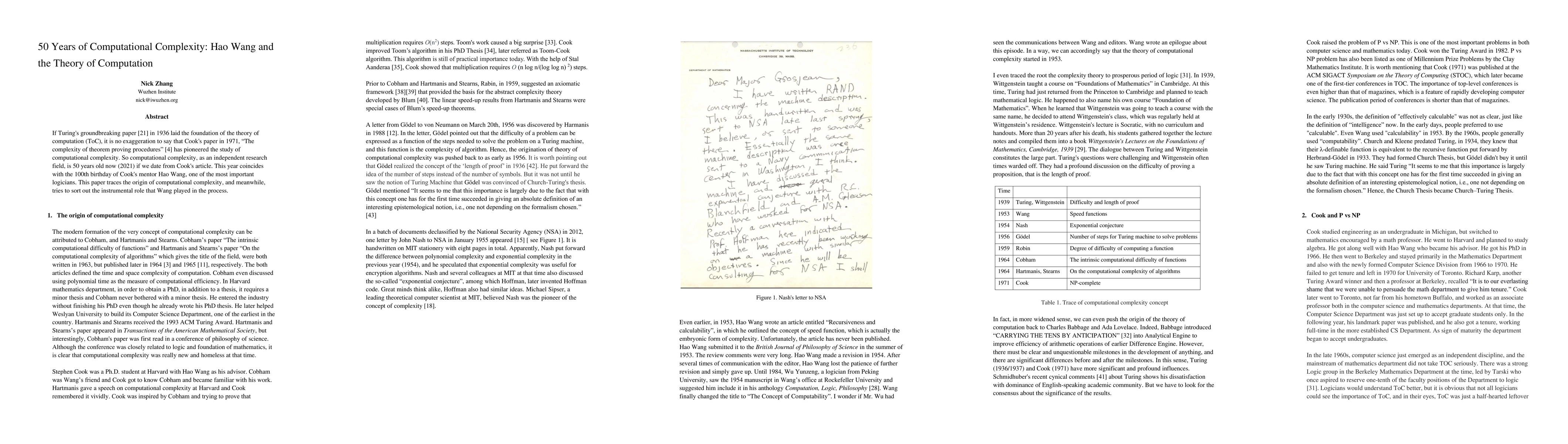 Thumbnail for 50 Years of Computational Complexity: Hao Wang and the Theory of
  Computation