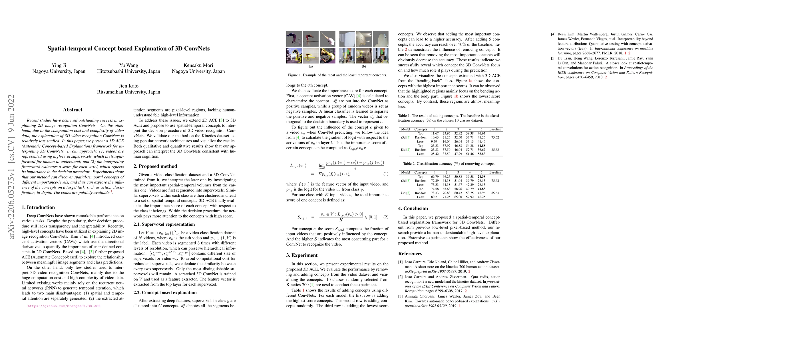 Thumbnail for Spatial-temporal Concept based Explanation of 3D ConvNets