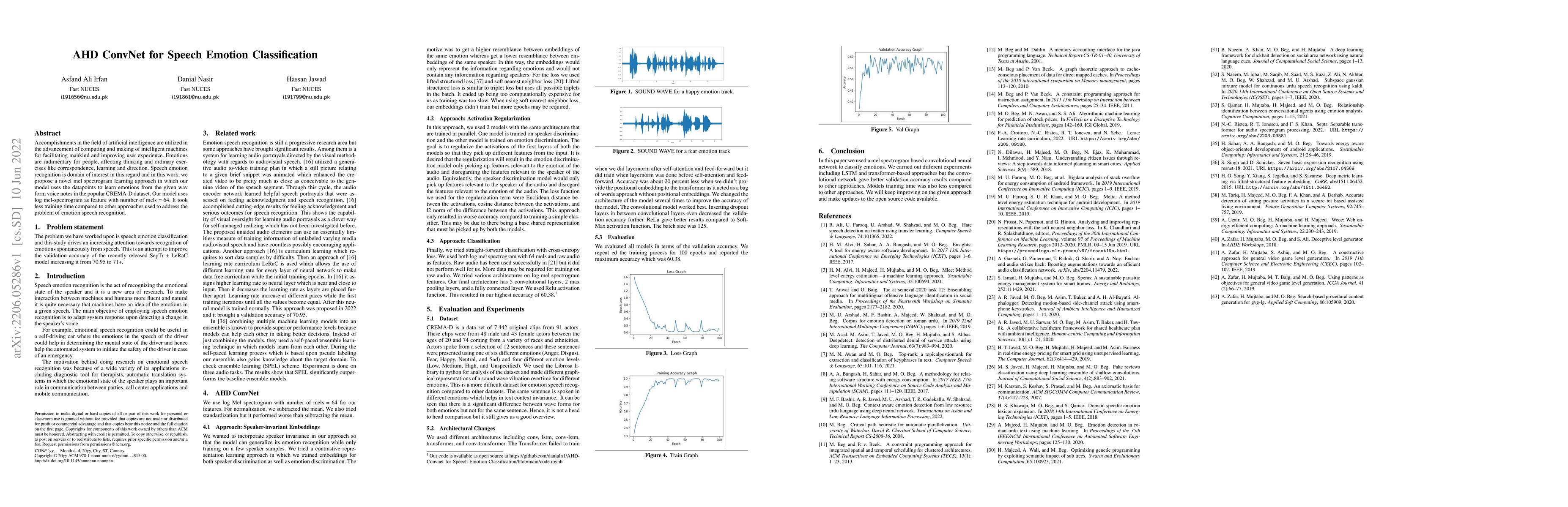 Thumbnail for AHD ConvNet for Speech Emotion Classification